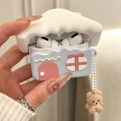 Kawaii Therapy Earphone Case<Cute Snow House Bear Protective Earphone Case