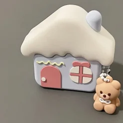 Kawaii Therapy Earphone Case<Cute Snow House Bear Protective Earphone Case