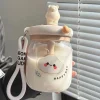 Kawaii Therapy Bottles<Kawaii Aesthetic Cloud Bunny Glass Milk Tea Bottle