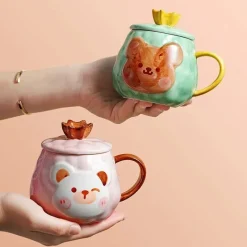 Kawaii Therapy Bottles<Kawaii Animal Bear Ceramic Cup (450ml)
