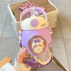 Kawaii Therapy Bottles<Kawaii Animal Pastel Straw Bottle (820ml) – Limited Edition