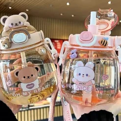 Kawaii Therapy Bottles<Kawaii Animal Style Jumbo Straw Bottle (1300ml)