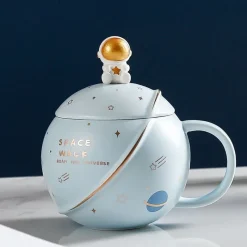 Kawaii Therapy Bottles<Kawaii Astronaut Space Ceramic Coffee Cup (400ml)
