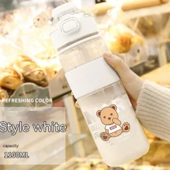 Kawaii Therapy Bottles<Kawaii Bear Boba Tea Straw Bottle (1100ml) – Limited Edition