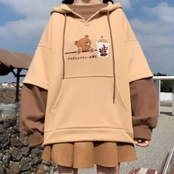 Kawaii Therapy Clothing<Kawaii Bear Bubble Tea Harajuku Hoodie – Special Edition