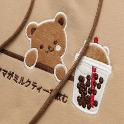 Kawaii Therapy Clothing<Kawaii Bear Bubble Tea Harajuku Hoodie – Special Edition