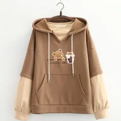 Kawaii Therapy Clothing<Kawaii Bear Bubble Tea Harajuku Hoodie – Special Edition