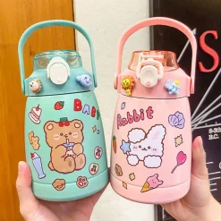 Kawaii Therapy Bottles<Kawaii Bear Bunny Sticker Style Bottle (1000ml)
