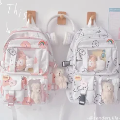 Kawaii Therapy School Backpacks | Preppy Backpacks<Kawaii Bear Harajuku Canvas Backpack – Limited Edition