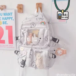 Kawaii Therapy School Backpacks | Preppy Backpacks<Kawaii Bear Harajuku Canvas Backpack – Limited Edition