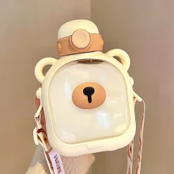 Kawaii Therapy Bottles<Kawaii Bear Square Straw Bottle (700ml) – Limited Edition