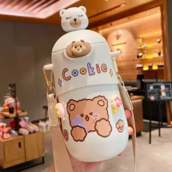 Kawaii Therapy Bottles<Kawaii Bear Sticker Thermal Flask (500ml) – Limited Edition