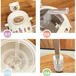 Kawaii Therapy Bottles<Kawaii Bear Sticker Thermal Flask (500ml) – Limited Edition