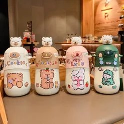 Kawaii Therapy Bottles<Kawaii Bear Sticker Thermal Flask (500ml) – Limited Edition