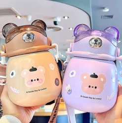 Kawaii Therapy Bottles<Kawaii Bear Thermal Flask Straw Bottle (800ml)