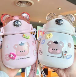 Kawaii Therapy Bottles<Kawaii Bear Thermal Flask Straw Bottle (800ml)