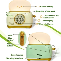 Kawaii Therapy Kawaii Lamps<Kawaii Bread Toast Retro Alarm Clock – Limited Edition
