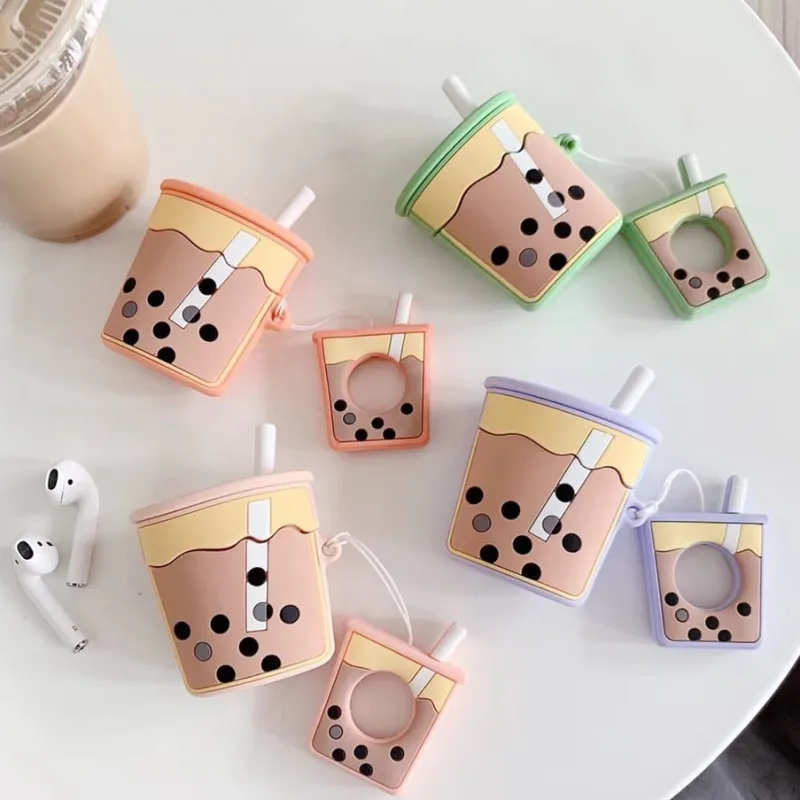 Kawaii Therapy Earphone Case<Kawaii Bubble Tea Earphone Protective Case