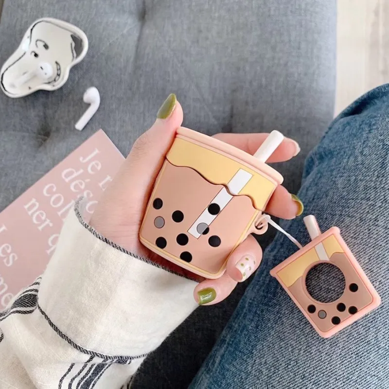 Kawaii Therapy Earphone Case<Kawaii Bubble Tea Earphone Protective Case