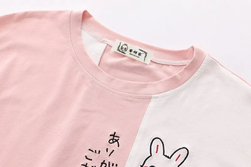 Kawaii Therapy Clothing<Kawaii Bunny Carrot Laced Harajuku Shirt