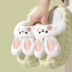 Kawaii Therapy Shoes | Slippers<Kawaii Bunny Ears Plush Slippers – Limited Edition