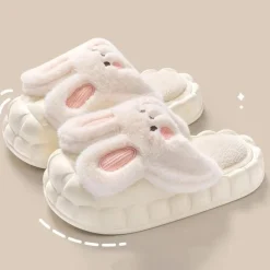 Kawaii Therapy Shoes | Slippers<Kawaii Bunny Ears Plush Slippers – Limited Edition