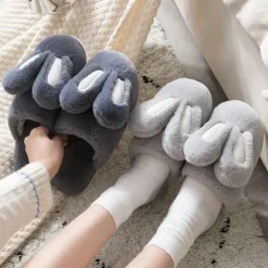 Kawaii Therapy Slippers<Kawaii Bunny Ears Warm Fuzzy Slippers – Limited Edition