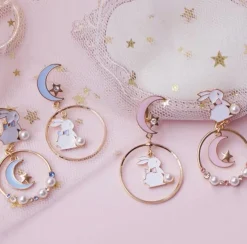 Kawaii Therapy Earrings<Kawaii Bunny Moon Earrings – Limited Edition