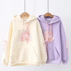 Kawaii Therapy Clothing<Kawaii Bunny Sweet Strawberry Hoodie – Limited Edition