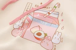 Kawaii Therapy Clothing<Kawaii Bunny Sweet Strawberry Hoodie – Limited Edition