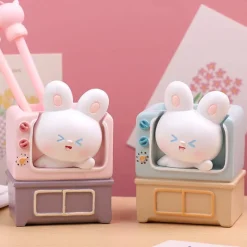 Kawaii Therapy Desk Organizers | Doll House<Kawaii Bunny TV Stationery Holder Doll – Limited Edition