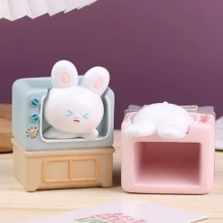 Kawaii Therapy Desk Organizers | Doll House<Kawaii Bunny TV Stationery Holder Doll – Limited Edition