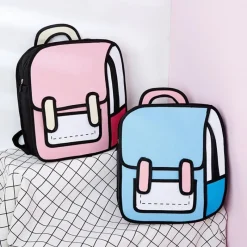 Kawaii Therapy Preppy Backpacks<Kawaii Cartoon 3D Canvas Backpack – Limited Edition