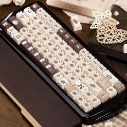 Kawaii Therapy Keyboards & Keycaps<Kawaii Cat Coffee Cafe Themed Keycaps – Limited Edition