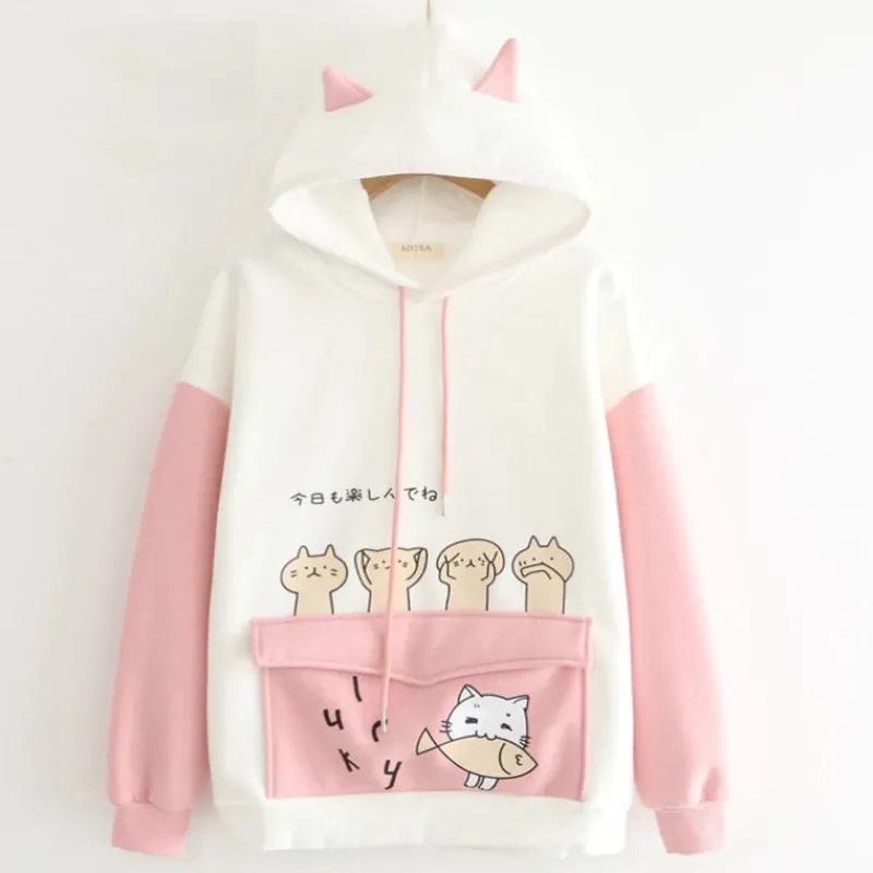 Kawaii Therapy Clothing<Kawaii Cat Fish Ears Hoodie – Limited Edition