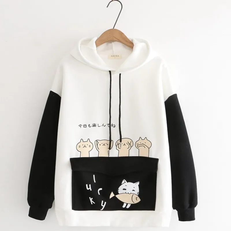 Kawaii Therapy Clothing<Kawaii Cat Fish Ears Hoodie – Limited Edition