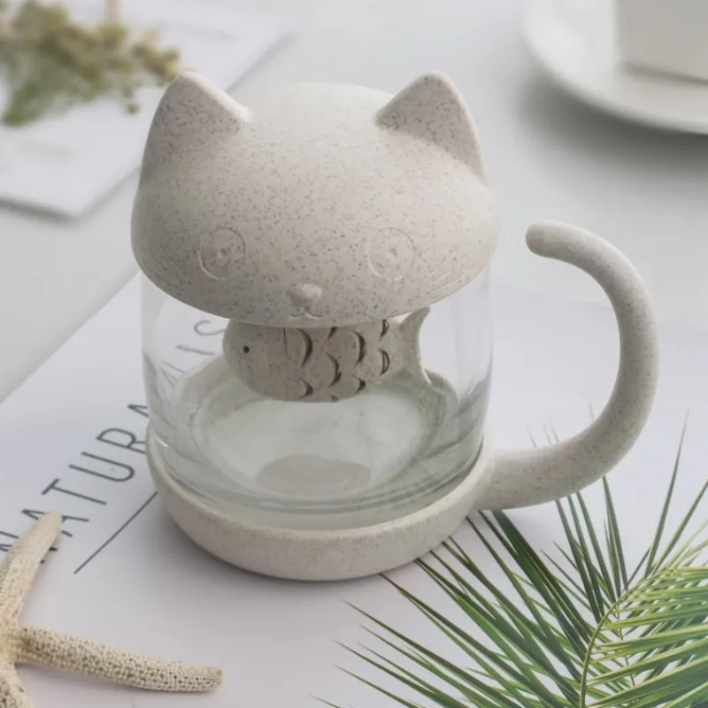 Kawaii Therapy Bottles<Kawaii Cat Glass Tea Mug (250ml)