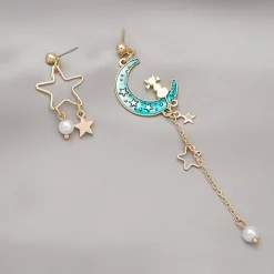 Kawaii Therapy Earrings<Kawaii Cat Galaxy Starry Earrings – Limited Edition