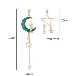 Kawaii Therapy Earrings<Kawaii Cat Galaxy Starry Earrings – Limited Edition
