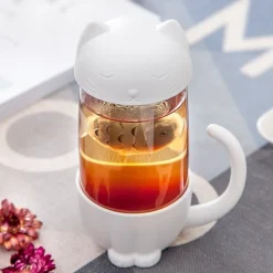 Kawaii Therapy Bottles<Kawaii Cat Glass Tea Mug – Limited Edition