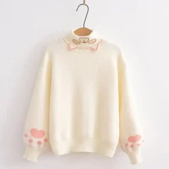 Kawaii Therapy Clothing<Kawaii Cat Paw Harajuku Knitted Sweater – Limited Edition