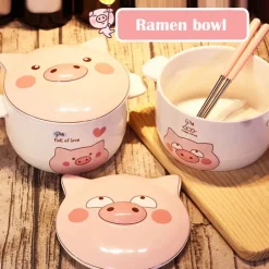 Kawaii Therapy Bottles<Kawaii Ceramic Piglet Ramen Bowl – Special Edition