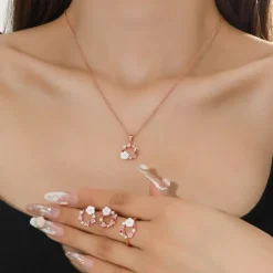 Kawaii Therapy Earrings<Kawaii Cherry Blossom Daisy Butterfly Necklace Set (4pcs)