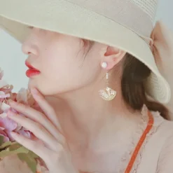 Kawaii Therapy Earrings<Kawaii Cherry Blossom Fan Earrings – Limited Edition