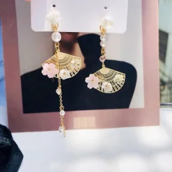 Kawaii Therapy Earrings<Kawaii Cherry Blossom Fan Earrings – Limited Edition