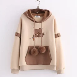 Kawaii Therapy Clothing<Kawaii Chocolate Bear Harajuku Hoodie – Limited Edition