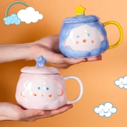 Kawaii Therapy Bottles<Kawaii Cloud Ceramic Mug (450ml) – Limited Edition