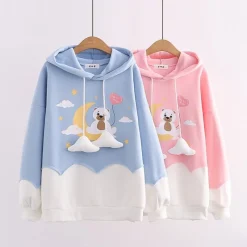 Kawaii Therapy Clothing<Kawaii Cloud Pastel Bear Harajuku Hoodie – Limited Edition