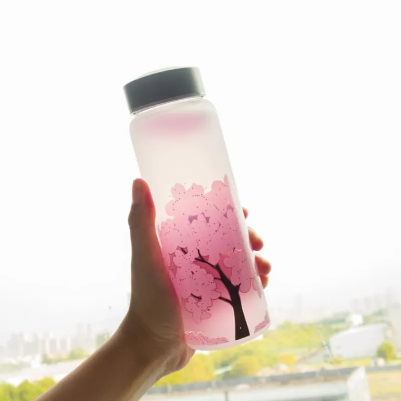 Kawaii Therapy Bottles<Kawaii Color Changing Cherry Blossom Glass Bottle