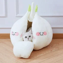 Kawaii Therapy Cat House<Kawaii Cozy Garlic Cat House – Special Edition